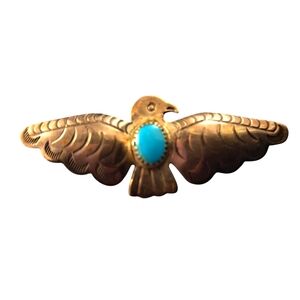 Fred Harvey era vintage sterling and silver Thunderbird pin